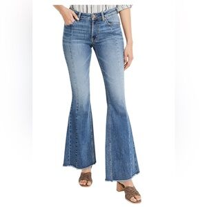 EDGELY Flare Front Seam High Rise Denim Blue Jeans Size 6